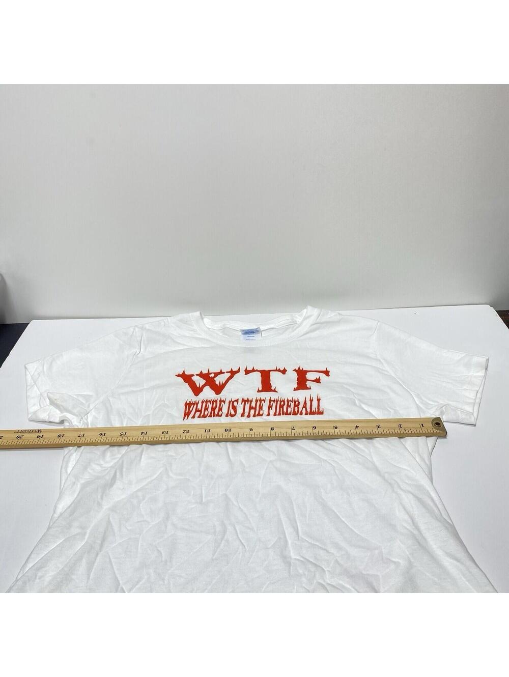 WTF Where is The Fireball Graphic T-Shirt, White, Women's Medium, New As Is - Picture 8 of 8